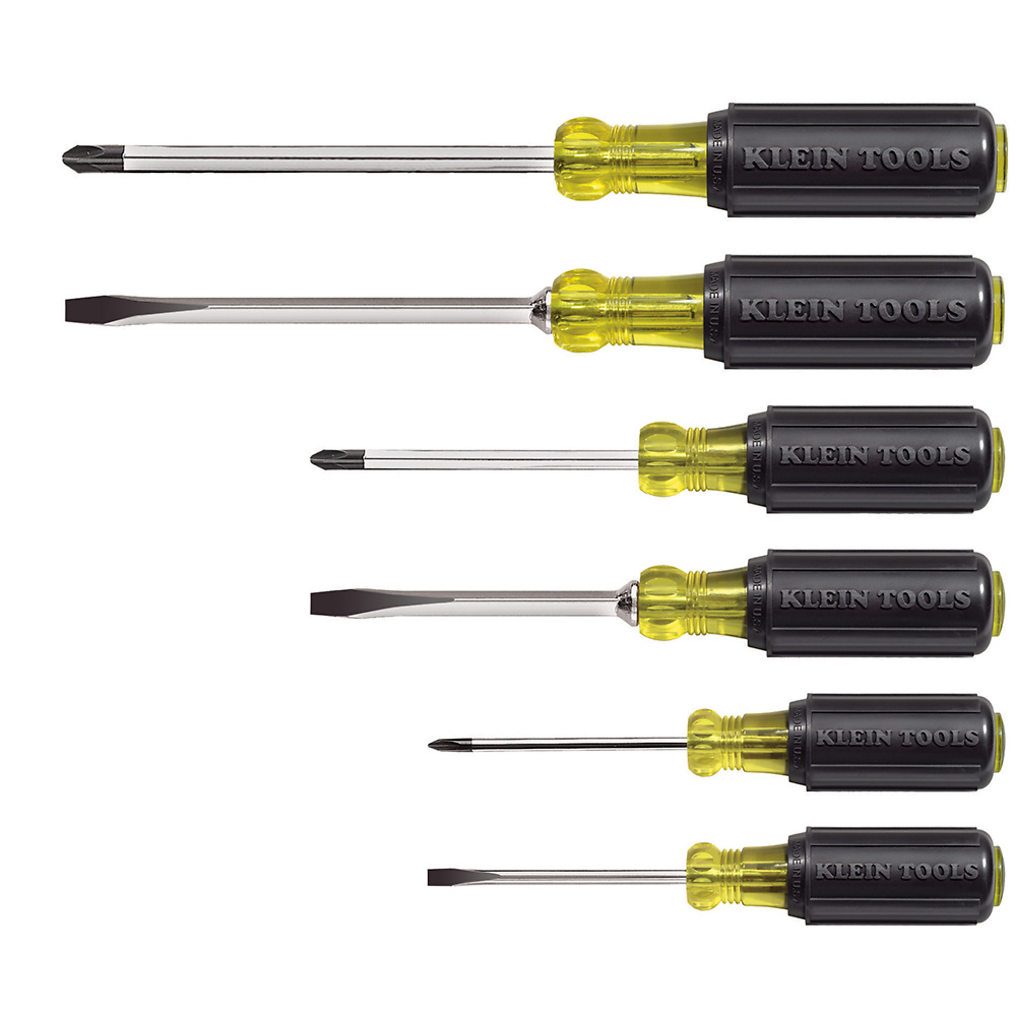 Klein Tools Screwdriver Set — Slotted and Phillips, 6-Piece, Model# 85074